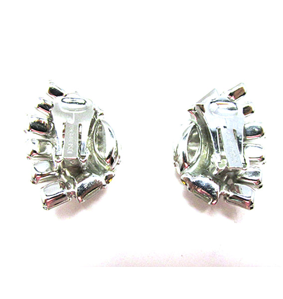 1950s Signed Eisenberg Mid-Century Designer Diamante Earrings - Back