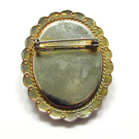 Vintage 1950s Mid-Century Timeless Oval Woman’s Head Cameo Pin - Thumbnail