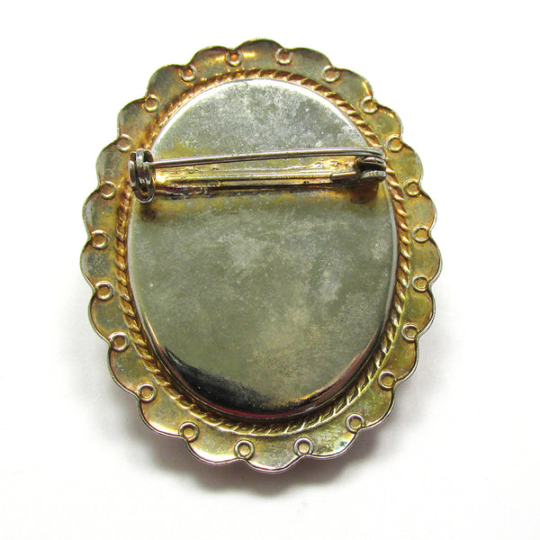 Vintage 1950s Mid-Century Timeless Oval Woman’s Head Cameo Pin