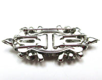1930s Vintage Early Century Clear Diamante Duette Pin/Fur Clips - Back - Thumbnail