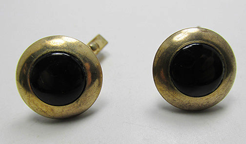Swank Vintage 1950s Men's Designer Red Diamante Cufflinks - Front