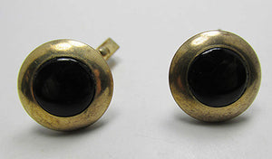 Swank Vintage 1950s Men's Designer Red Diamante Cufflinks - Front