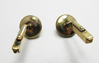 Swank Vintage 1950s Men's Designer Red Diamante Cufflinks - Back - Thumbnail