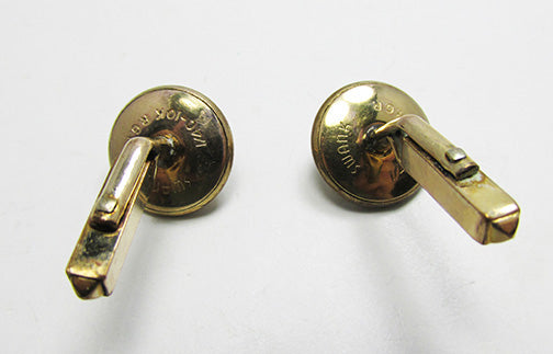 Swank Vintage 1950s Men's Designer Red Diamante Cufflinks - Back