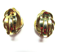 Sensational 1960s Vintage Pearl Cabochon and Diamante Earrings - Back - Thumbnail