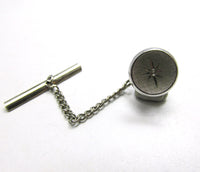 Signed Swank Vintage 1950s Men's Designer Engraved Tie Tack - Front - Thumbnail