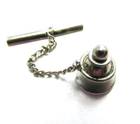 Signed Swank Vintage 1950s Men's Designer Engraved Tie Tack - Back - Thumbnail