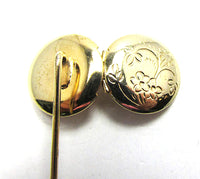 Vintage 1960s Adorable Gold-Tone Engraved Hat or Stick Pin Locket