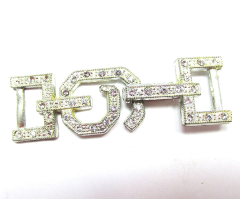 1930s Eye-Catching Art Deco Style Sparkling Diamante Belt Buckle - Front
