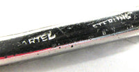 Signed Artel Designer Sterling 1930s Art Deco Diamante Bow Pin - Signature - Thumbnail