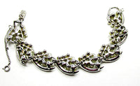 Kramer NY Vintage 1950s Designer Pearl and Clear Rhinestone Bracelet - Back - Thumbnail