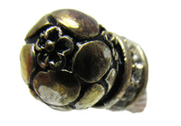 Vintage 1980s Celtic Style Clear Rhinestone Gold-Toned Bracelet - Thumbnail