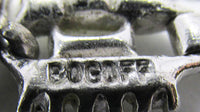 Vintage Signed Bogoff 1950s Clear Rhinestone and Silver Bracelet - Signature - Thumbnail
