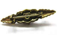 Delicate Vintage Mid-Century 1950s Floral Diamante Bar Pin - Back - Thumbnail