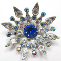 Striking Mid-Century 1950s Diamante Floral Eye-Catching Statement Pin - FrontStriking Mid-Century 1950s Diamante Floral Eye-Catching Statement Pin - Front - Thumbnail