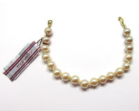 Signed 1980s Vintage Marvella Classic Hand Knotted Pearl Bracelet - Front - Thumbnail