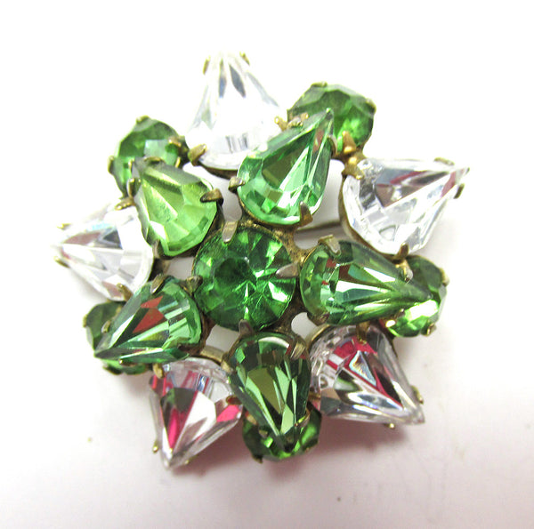 Timeless 1950s Vintage Three-Dimensional Star Shaped Diamante Pin - Front