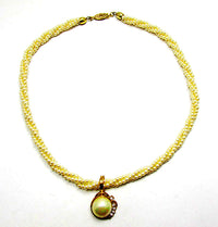 Roman Vintage 1970s Contemporary Style Pearl Necklace and Enhancer - Front - Thumbnail