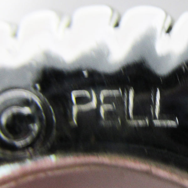 Desirable Vintage Signed Pell 1950s Designer Diamante Circular Pin - Signature