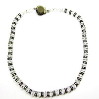 Vintage 1960s Clear Rhinestone and Crystal Bead Necklace - Back - Thumbnail