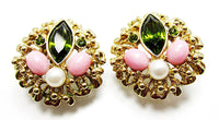 Sarah Coventry 1960s Vintage Book Piece Rhinestone Pin and Earrings - Earrings - Thumbnail