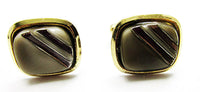 Vintage 1960s Men's Distinctive Mid-Century Tie Bar and Cufflinks - Front Cufflinks - Thumbnail
