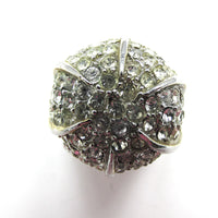 Bold 1960s Vintage Contemporary Style Clear Diamante Fashion Ring