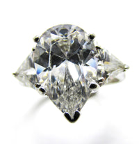 1970s Vintage Cubic Zirconia and Sterling Fashion Ring - Front - Thumbnail