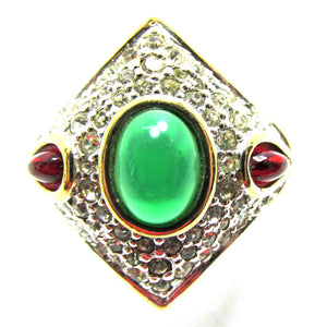 Panetta Vintage 1950s Mid-Century Designer Diamante Fashion Ring - Front