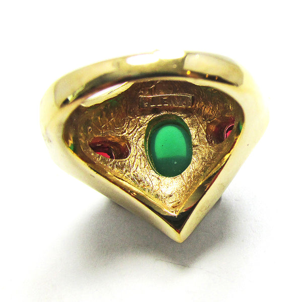 Panetta Vintage 1950s Mid-Century Designer Diamante Fashion Ring - Back