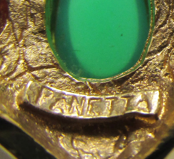 Panetta Vintage 1950s Mid-Century Designer Diamante Fashion Ring - Signature