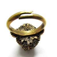 Vintage 1930s Czechoslovakian Topaz Diamante Fashion Ring - Back - Thumbnail