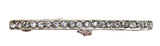 Antique 1920s Sterling Silver and Sparkling Clear Rhinestone Bar Pin  - Front