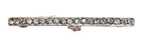 Antique 1920s Sterling Silver and Sparkling Clear Rhinestone Bar Pin