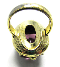 Signed Rare Whiting & Davis Vintage 1950s Purple Rhinestone Ring