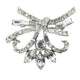 Vintage 1950s Exquisite Clear Rhinestone and Silver Tone Floral Brooch