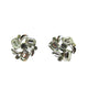 Vintage 1950s Lisner Clear Rhinestone Silver Floral Earrings