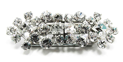 1930s Vintage Art Deco Geometric Clear Rhinestone Duette