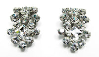 1930s Vintage Art Deco Geometric Clear Rhinestone Duette