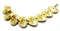Vintage 1950s Eye-Catching Mid-Century Rhinestone Leaf Bracelet - Back - Thumbnail