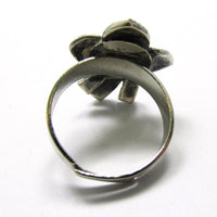 Mid-Century 1960s Vintage Marcasite and Diamante Fashion Ring - Back - Thumbnail