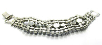 Vintage Jewelry 1950s Eye-Catching Sapphire Rhinestone Bracelet - Back - Thumbnail
