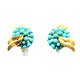 1950s Vintage Signed Crown Trifari Designer Turquoise Bead Earrings