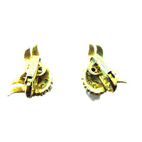 1950s Vintage Signed Crown Trifari Designer Turquoise Bead Earrings - Back - Thumbnail