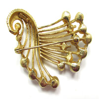 Imaginative Vintage 1950s Signed Lisner Designer Floral Pearl Pin - Back - Thumbnail
