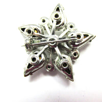 Vintage 1950s Three-Dimensional Sparkling Clear Diamante Star Pin - Back - Thumbnail