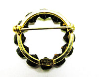 Dainty 1950s Signed Sorrento Gold-Filled Diamante Circle Pin