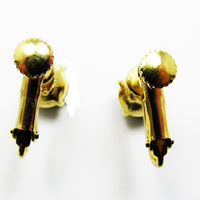 Vintage 1980s Contemporary Style Clear Diamante Classic Stud Earrings - Thumbnail