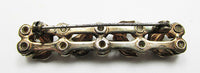 JayKel Vintage 1940s Pearl and Sterling Vermeil Floral Bar Pin - Back - Thumbnail