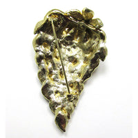Bold and Dramatic 1950s Mid-Century Clear Rhinestone Floral Pin - Back - Thumbnail